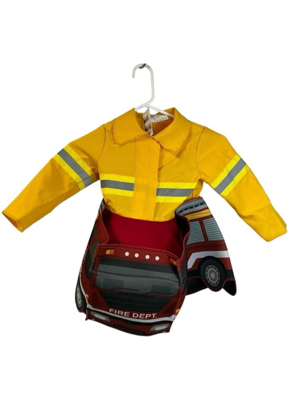 3D Fire Truck Costume ride-in Plush Padded Fireman Tunic Toddler 3-4 T - Picture 2 of 8